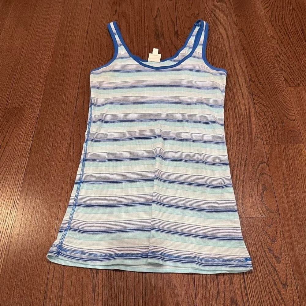 🧁y2k blue striped tank large - Picture 3 of 8